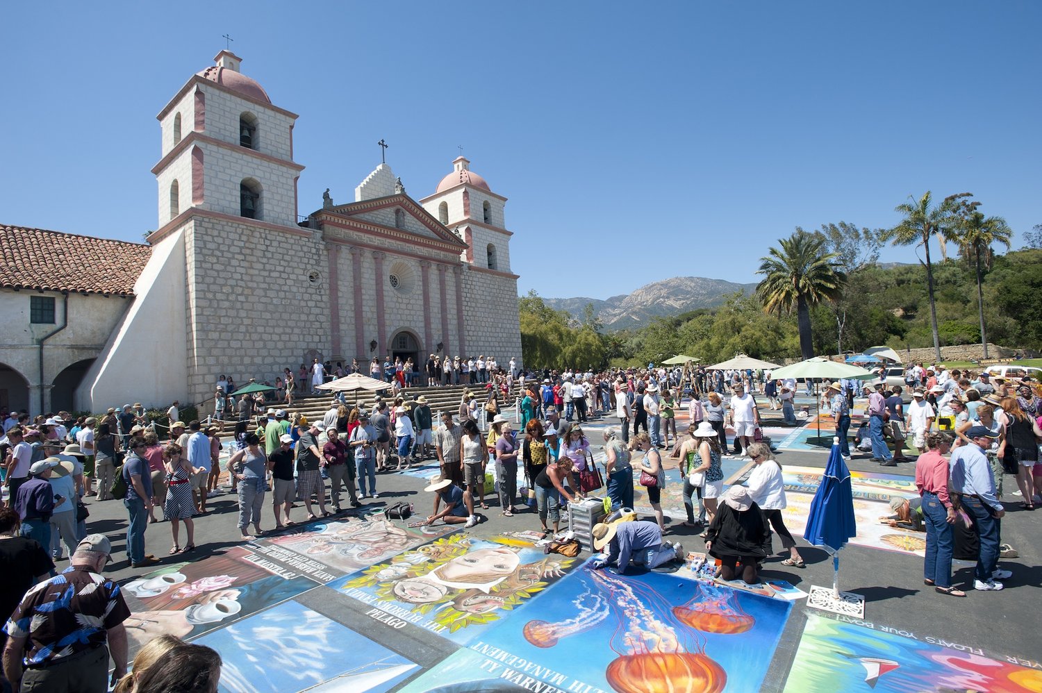 Annual I Modonnari Street Painting Festival at Santa Barbara Mission