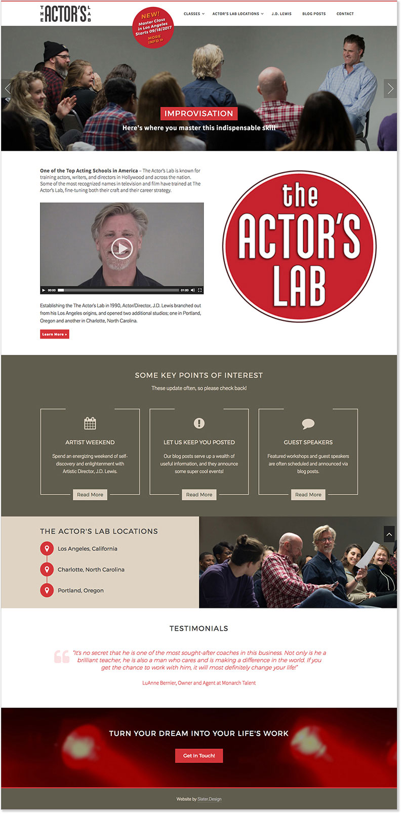 Website for The Actor's Lab
