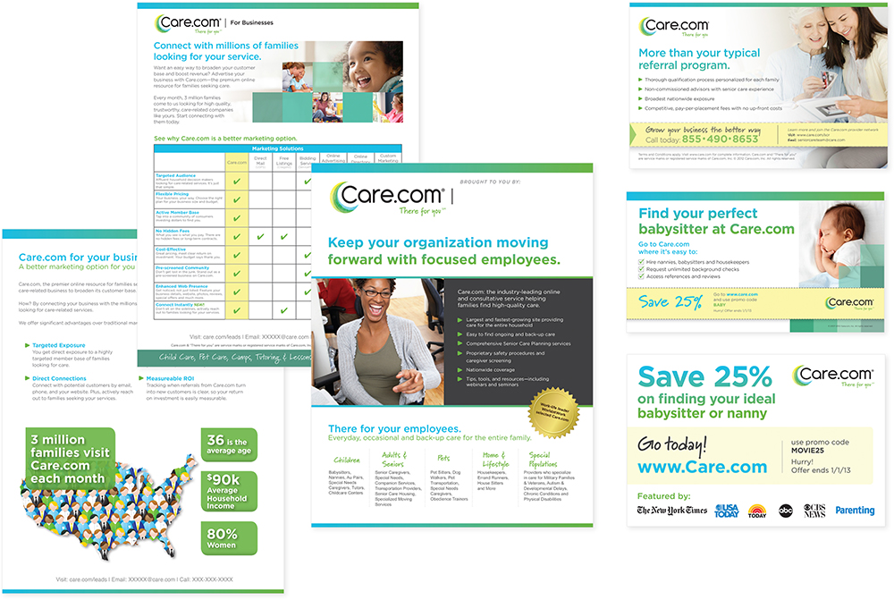 Branded promo collateral for Care.com