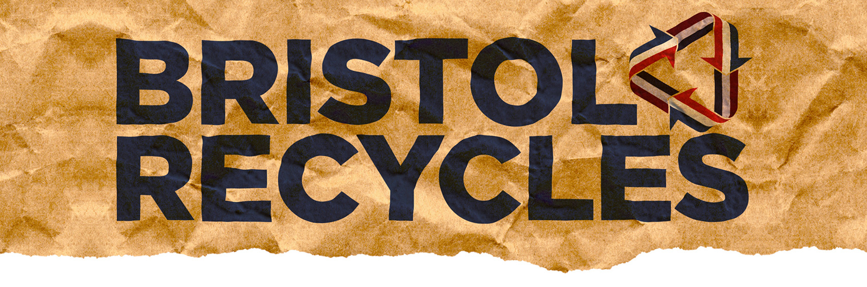 Bristol Recycles logo on crumpled up paper