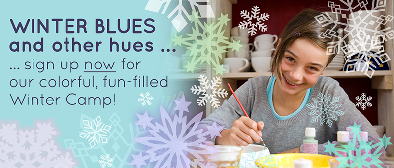 Home page image slider for website, Winter blues and other hues. Sign up now for our colorful, fun-filled Winter camp!