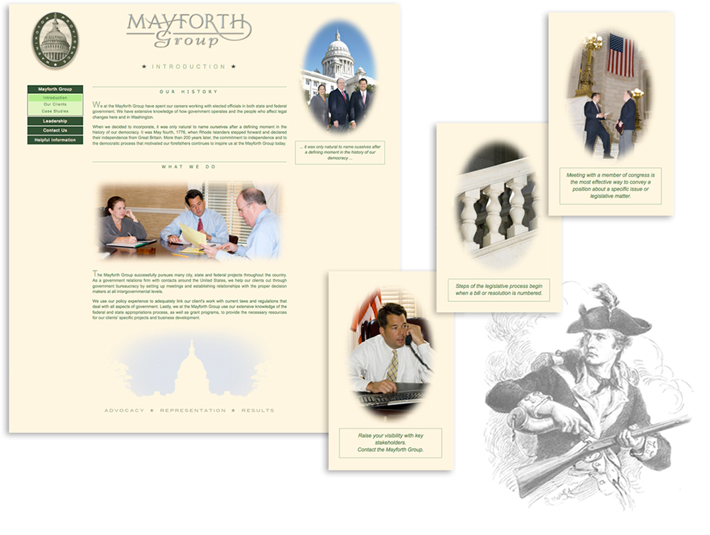 Spreads of former Mayforth Group website