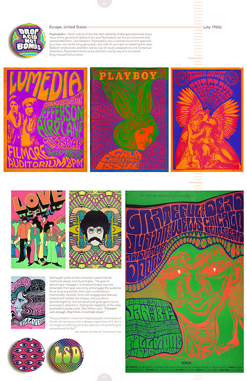 Page spread of Psychedelia movement